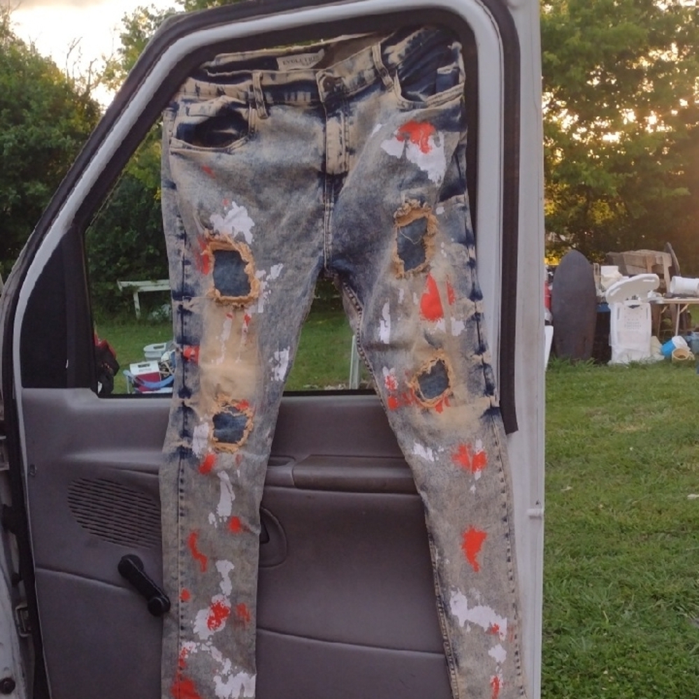 Evolution Design Distressed Multicolor Men's Jeans(42)